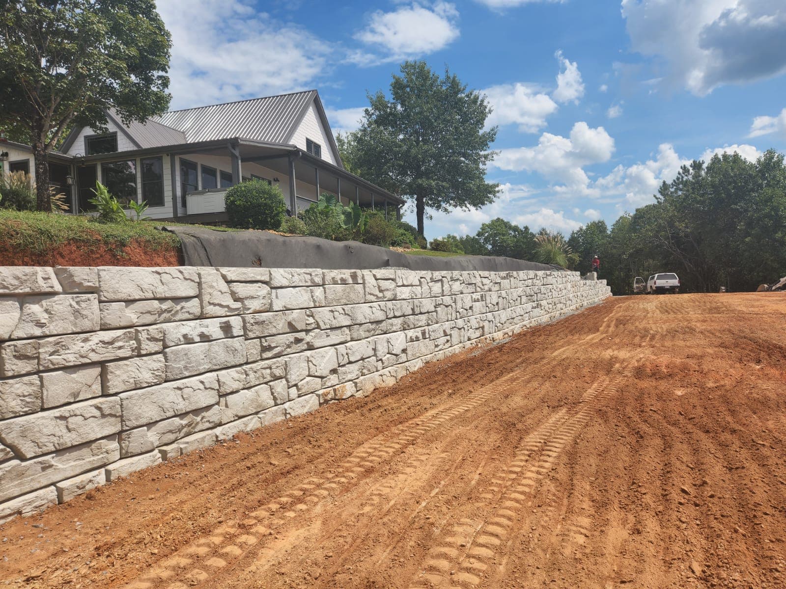 Serenity event venue retaining wall.